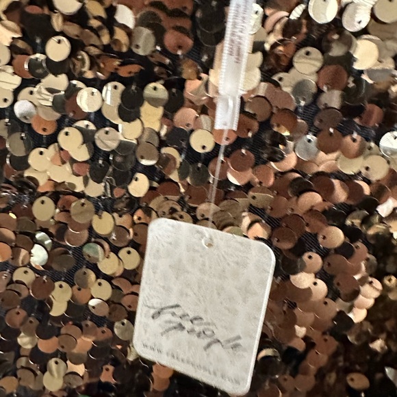 FREE PEOPLE GOLD SEQUIN SKIRT - Picture 8 of 13